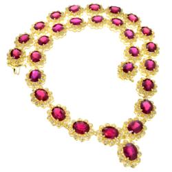 74.44CT Ruby & 5.89CT Diamond Necklace